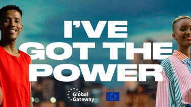 Two people in Mozambique participating in I've got the power campaign.